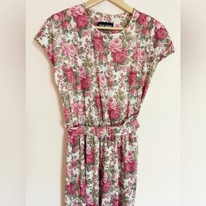 Vintage floral midi dress Tabby size L